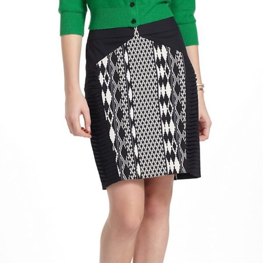 Anthropologie Black Motif Skirt